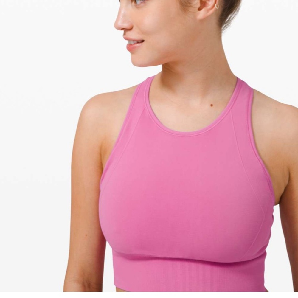 NWT Lululemon Ebb to Train Sports Bra Cup Magenta Glow size 6  crop top